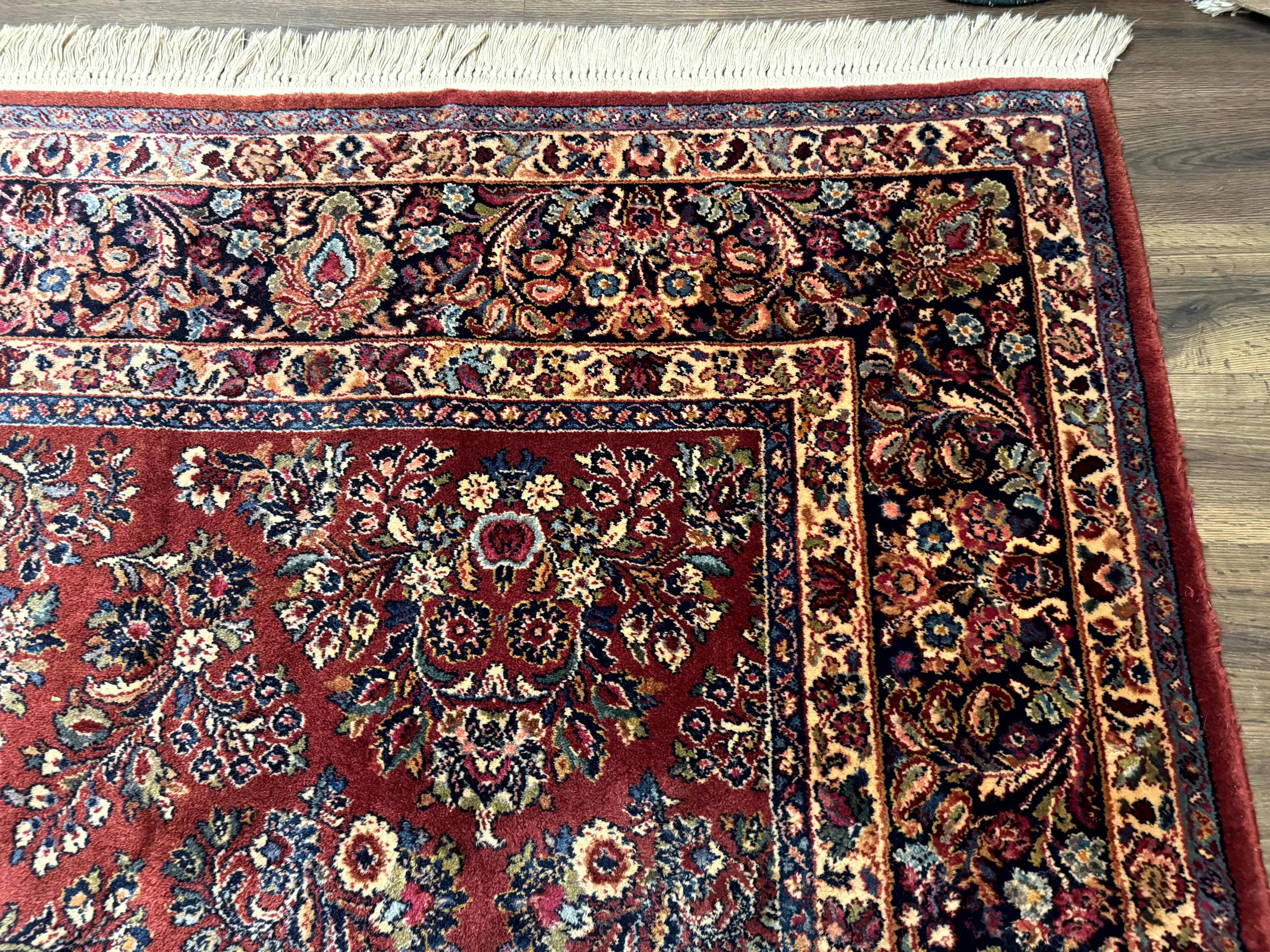 Karastan Rug 10x14, Red Sarouk #785, Wool Original 700 Series