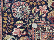 Red Persian Kashan Rug 4x6, Very Fine 260 KPSI, Red and Navy Blue Persian Carpet, Semi Open Field