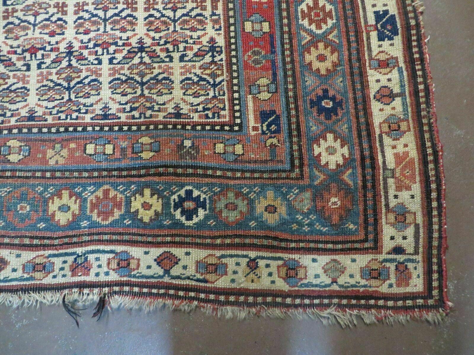 5' X 9' Antique Handmade Caucasian Kuba Wool Rug Veg Dye Runner Nice