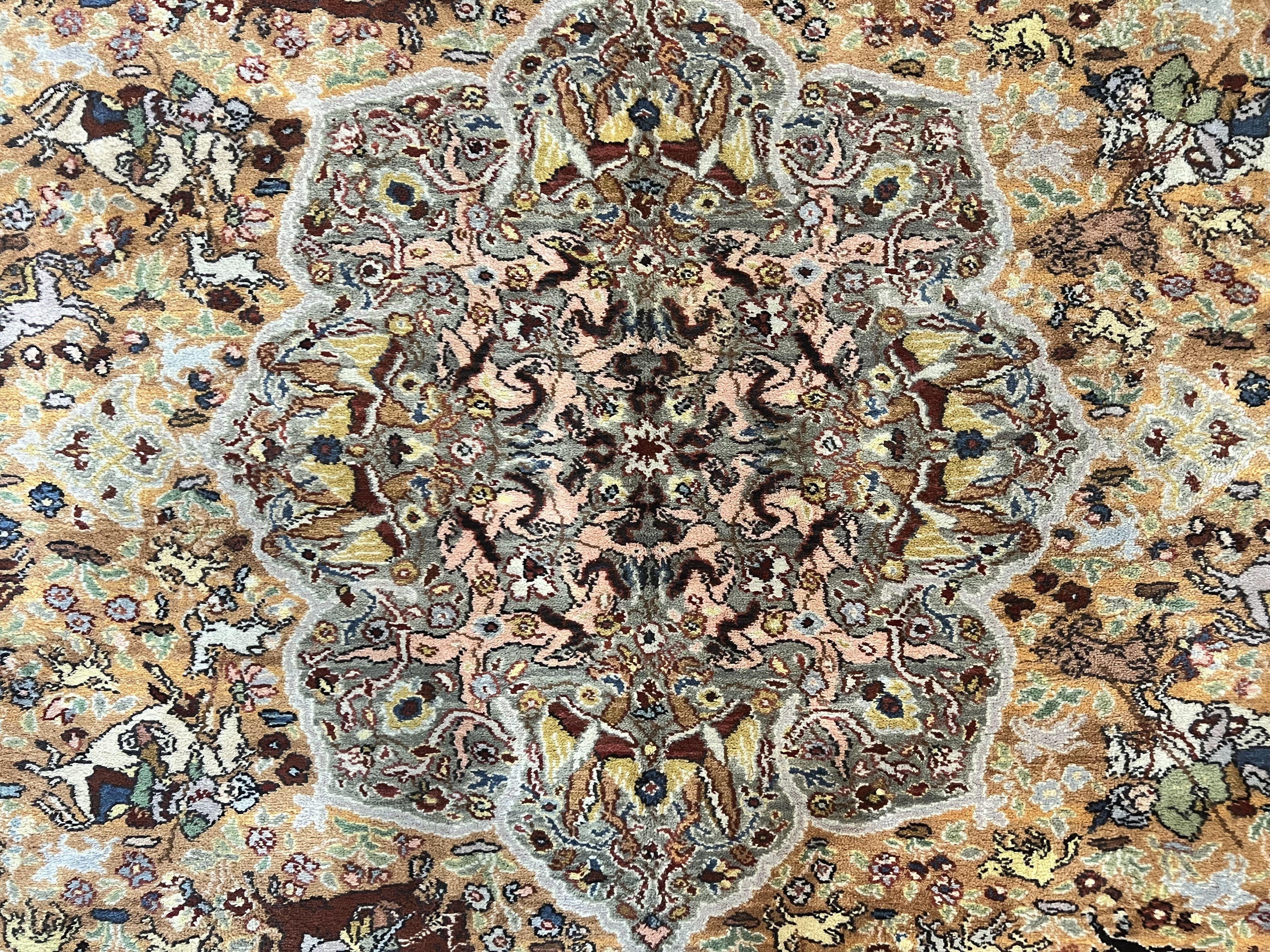 Karastan Rug 8.8 x 12 Persian Hunting Rug #723, Wool Pile