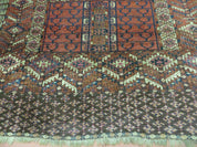 Antique Turkoman Ensi Wool Rug 4x5