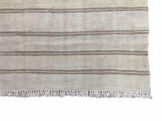 5x8 Turkish Kilim Rug, Flatweave Carpet, Striped Blanket, Southwestern Design, New, Gray, Wool, High Quality, Hand-Knotted