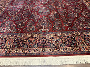 Karastan Rug 10x14, Red Sarouk #785, Wool Original 700 Series