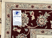 Ivory and Burgundy Pak Persian Rug 6x9