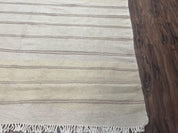 New Turkish Kilim Rug 5x8 Flatweave Carpet, Bohemian Rug, Contemporary Rug, Hand Woven, Wool Area Rug, Gray and Taupe, Striped Pattern