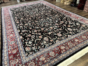 Large Sino Persian Rug 10x15, Floral Allover, Hand Knotted Wool Carpet, Fine
