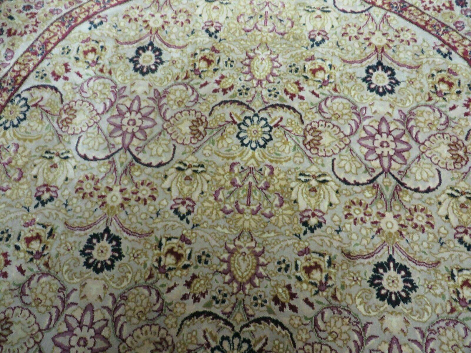 6' Handmade Fine Indian Wool Rug Carpet Round Silk Accent Beauty