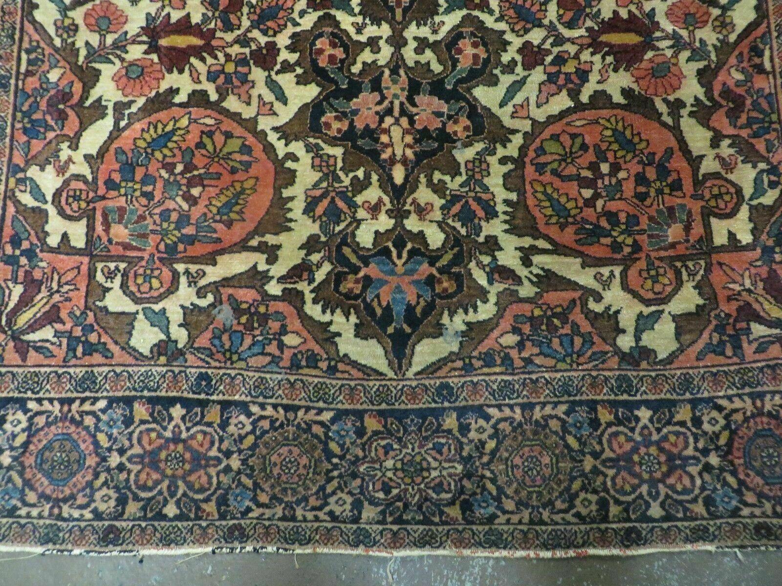 4' X 6' Antique Ultra Fine Handmade India Floral Oriental Wool Rug Carpet Nice