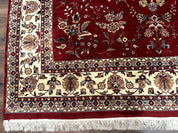 Indo Persian Rug 8x10, Red and Cream, Floral, Pande Cameron