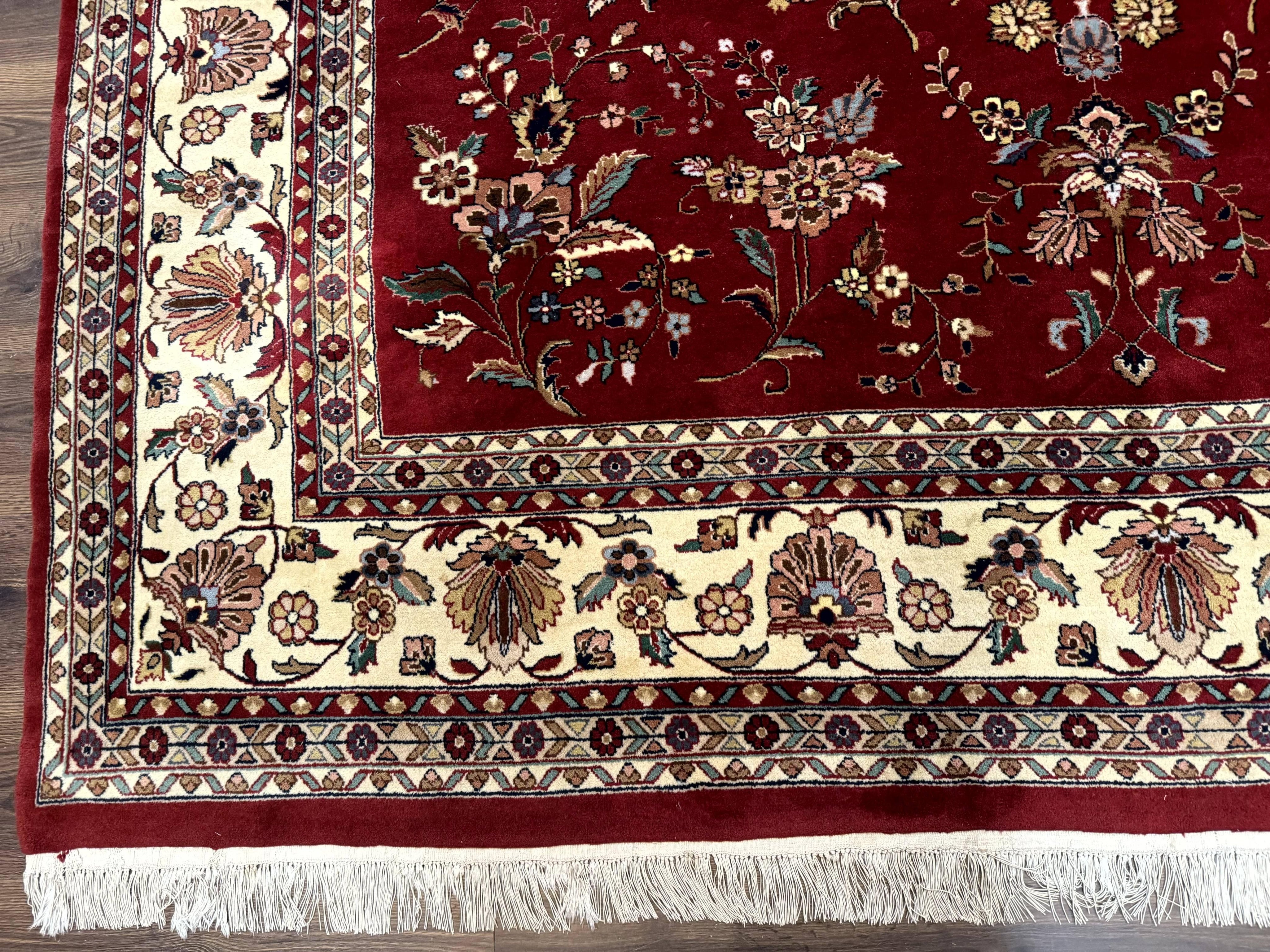 Indo Persian Rug 8x10, Red and Cream, Floral, Pande Cameron
