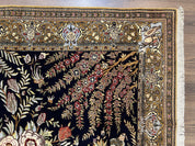 Persian Qum Pictorial Rug 4.8 x 6.5 - Layla & Majnun, Birds