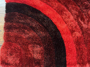 Red and Black Shag Rug 5x7, Pair A