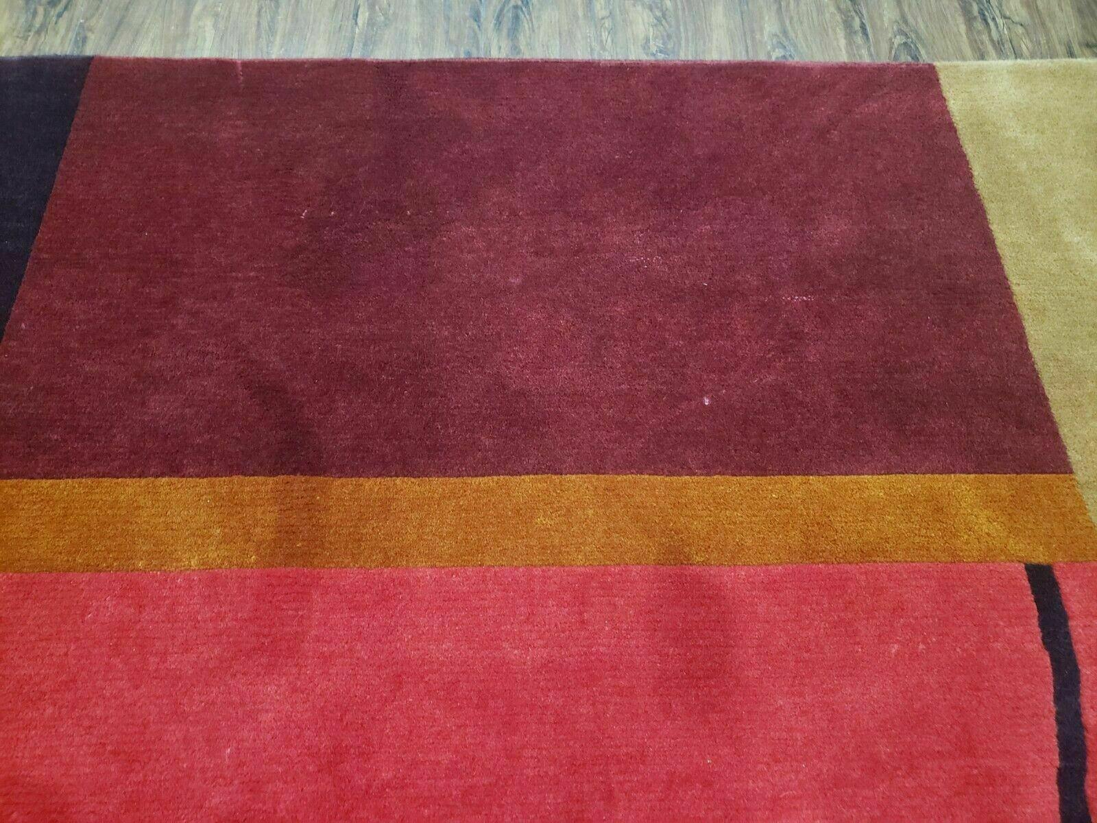 8' X 10' Tibetan Nepal Art Deco Hand Knotted Wool Rug Modern Contemporary Nice