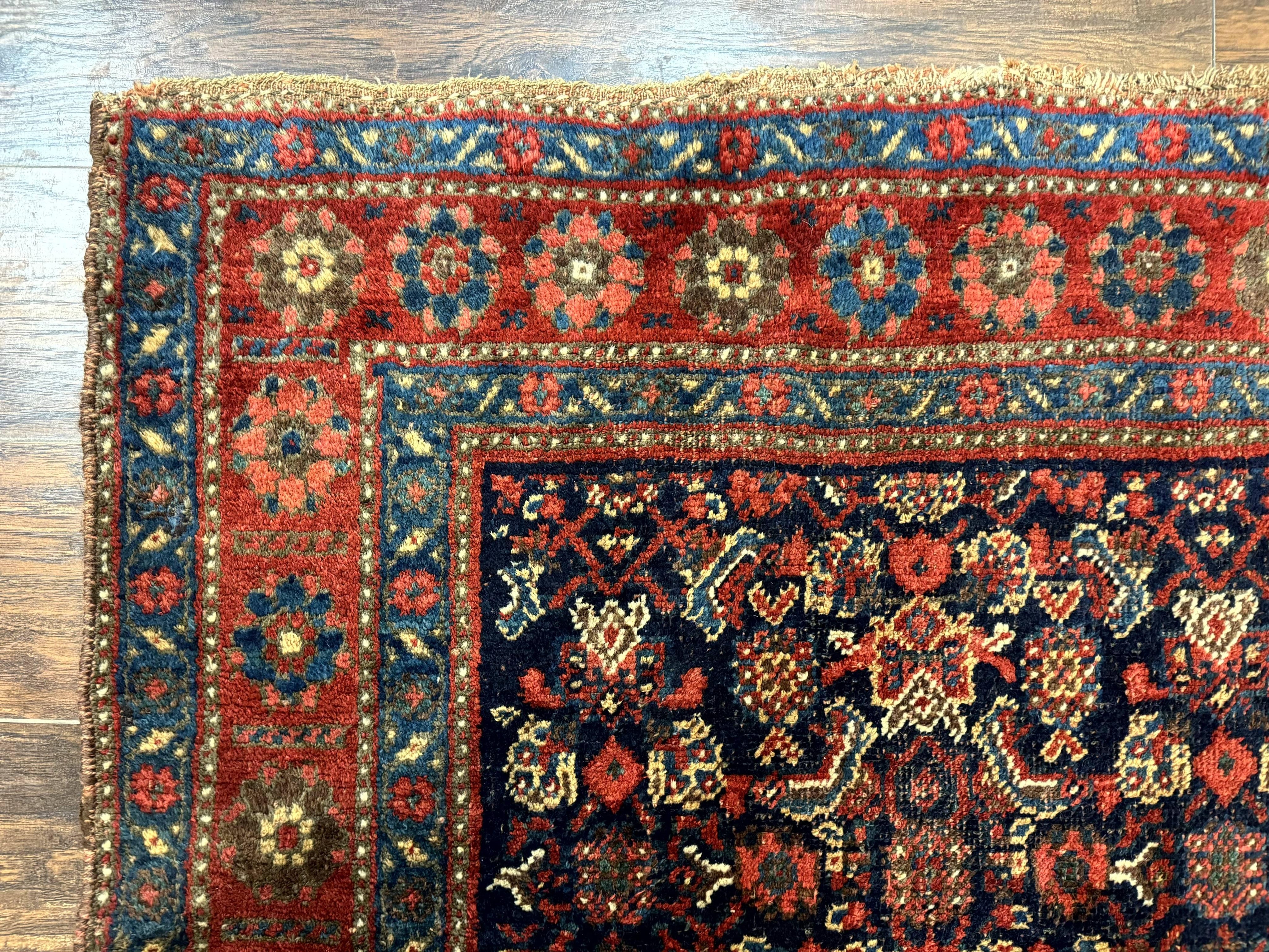 Antique Persian Tribal Rug 4x6, Kurdish Rug