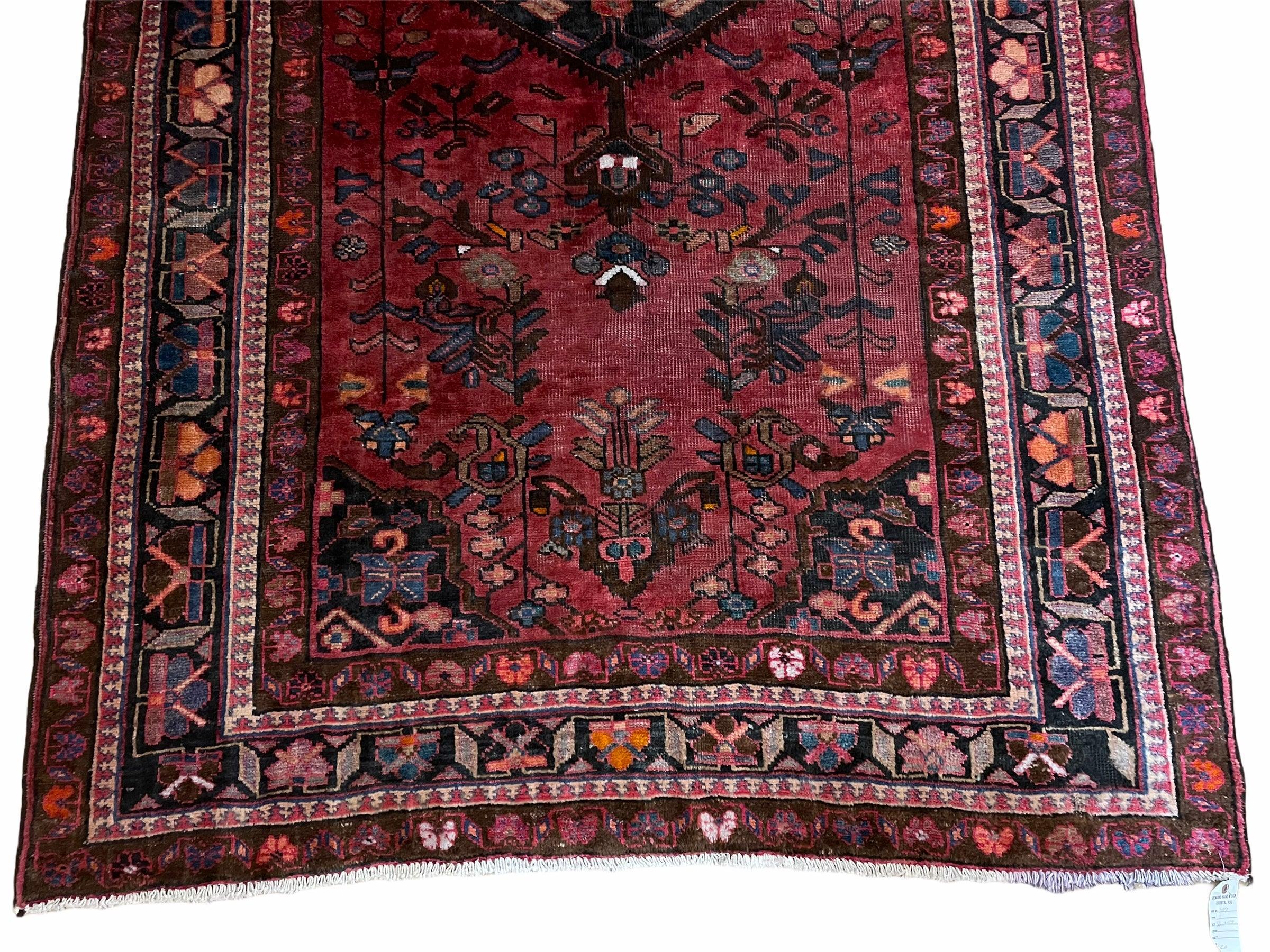 5.5 X 10 Handmade Wool Tribal Gallery Rug Wide Runner Corridor Rug Floral Red