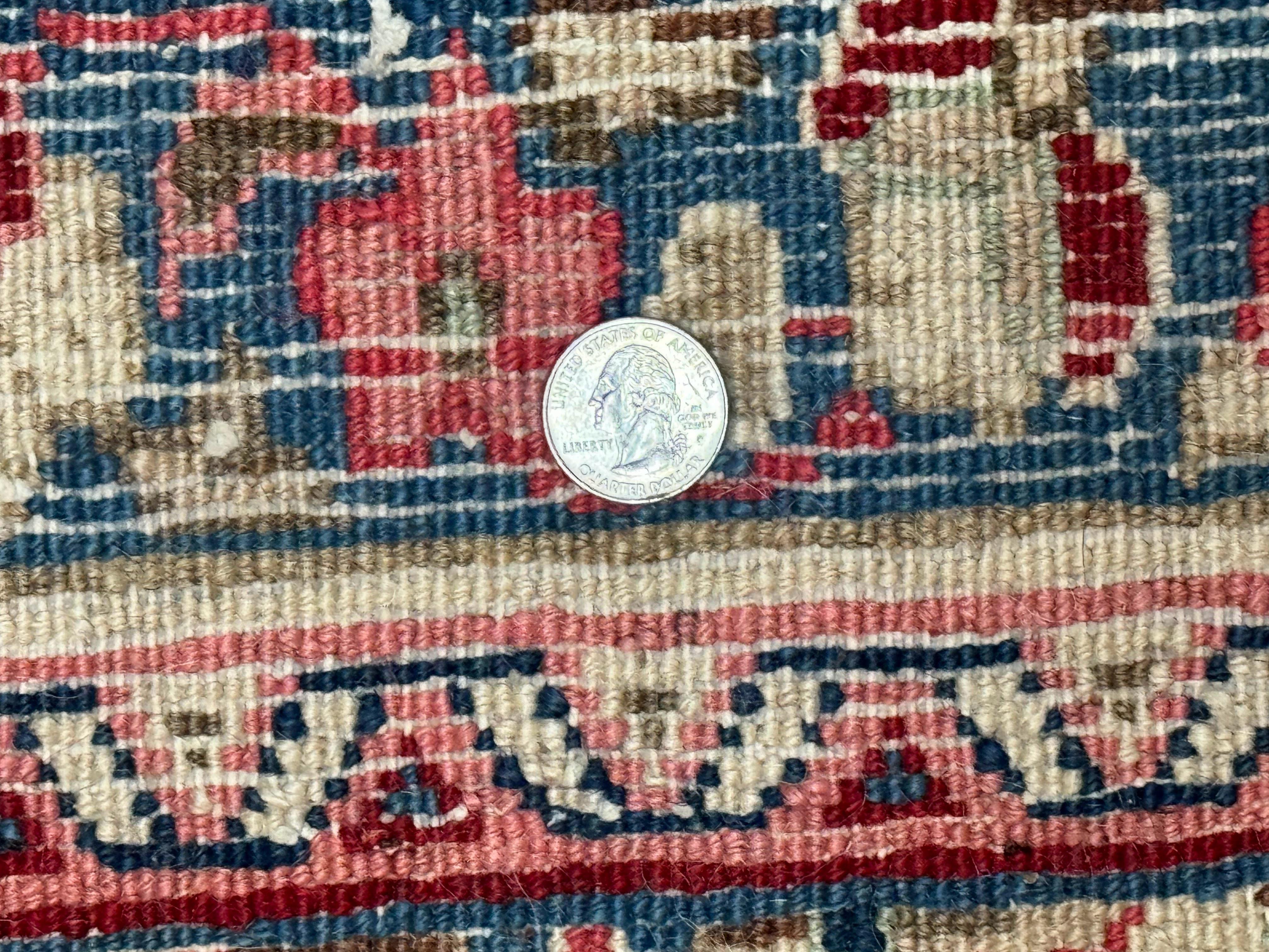 Persian Sarouk Runner Rug 2.4 x 21, Handmade Wool Floral Runner Rug for Hallway, 21ft Runner, Ivory