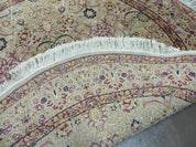 6' Handmade Fine Indian Wool Rug Carpet Round Silk Accent Beauty