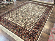 Karastan Rug 8' 8" x 12', Ivory Sarouk #760, Original Karastan Carpet 700 Series, Wool Karastan Area Rug, USA Made, Large Karastan w/ Label