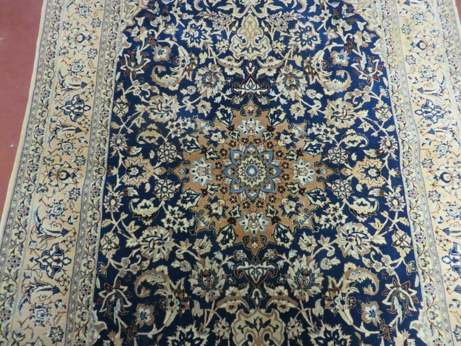 4' X 6' Handmade Ultra Fine India Floral Oriental Wool Silk Rug Hand Knotted