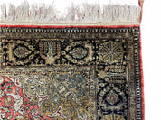 Persian Qum Silk Rug 3.8 x 5.6, Silk on Silk, Animal Pictorials, Fine 330 KPSI