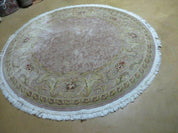 6' X 6' Round Handmade Fine Chinese Floral Oriental Silk Wool Rug Carpet Nice