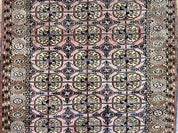 Persian Turkoman Rug 4x6, Wool Hand Knotted Antique Bokhara Carpet, Red Pink, Handmade Tribal Oriental Rug 4 x 6 ft