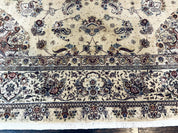Sino Persian Rug 8x10, Wool and Silk Highlights, 290 KPSI, Floral Medallion