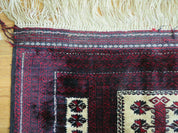 3' X 5' Handmade Fine Knotted Balouch Turkoman Prayer Silk Wool Rug