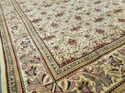 12' X 18' One-of-a-Kind Indian Agra Hand-Knotted Wool Rug Handmade Organic Dyes