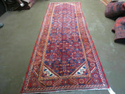 3' 6" X 10' 4" Antique Handmade India Floral Oriental Wool Runner Rug # 128