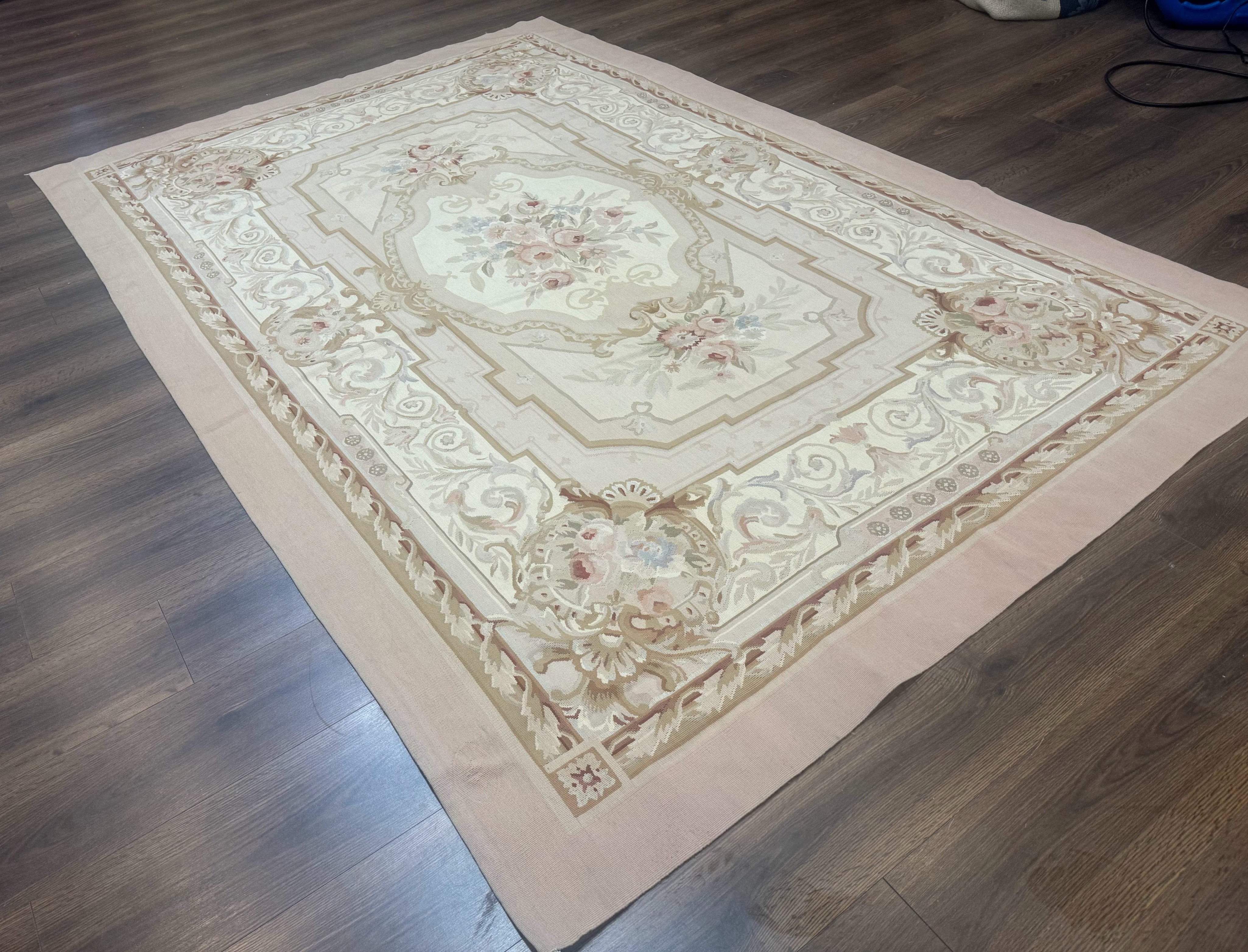 Aubusson Rug 6x9, Elegant, Flatweave, French European Design