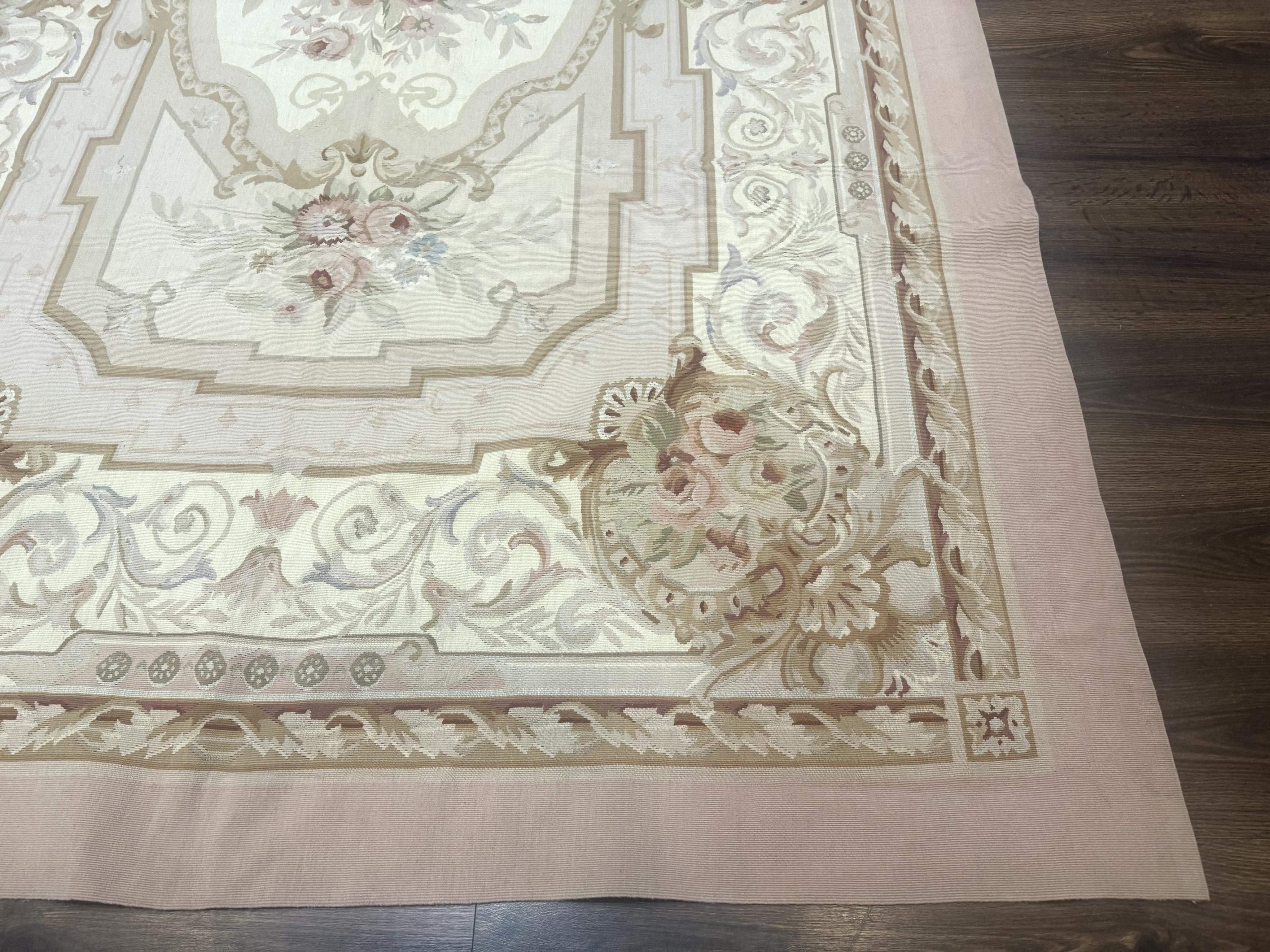 Aubusson Rug 6x9, Elegant, Flatweave, French European Design
