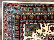 Turkish Kazak Rug 6x9, Geometric Medallions