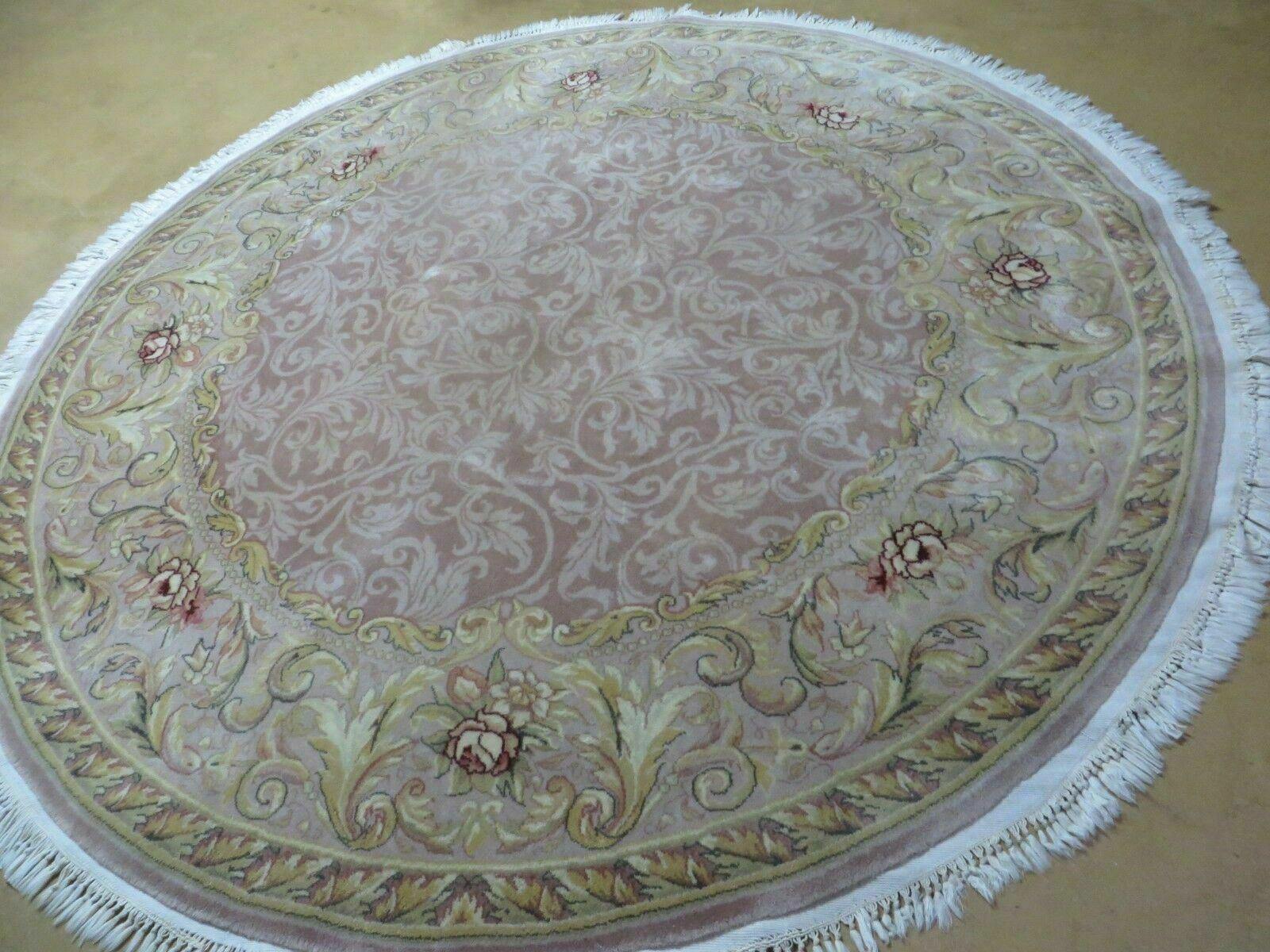 6' X 6' Round Handmade Fine Chinese Floral Oriental Silk Wool Rug Carpet Nice