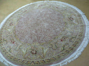 6' X 6' Round Handmade Fine Chinese Floral Oriental Silk Wool Rug Carpet Nice
