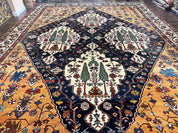 Antique Persian Bakhtiari Rug 14x19 – Rare Palace Size Carpet