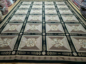 9' X 12' Handmade English Aubusson Savonnerie Design Needlepoint Wool Rug Nice
