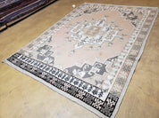 Antique Moroccan Rug 5x7 Tribal Carpet, Hand-Knotted Soft Wool Pile, 5 x 7 Area Rug, Berber Rug, Geometric Open Field Medallion, Pink Ivory