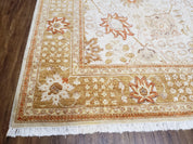 8x10 Oushak Rug, Pakistani Peshawar Wool Carpet, Beige Tan