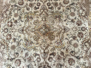 Sino Persian Rug 8x12, Wool & Silk, Traditional Elegant Carpet, Fine 200 KPSI