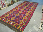 6' X 13' Antique Turkish Kilim Handmade Flat Weave Wool Rug Veg Dye