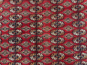 Bokhara Rug 9x12, Red Turkoman Rug, Pakistani Rug, Tribal Carpet, Wool Rug, Red Rug