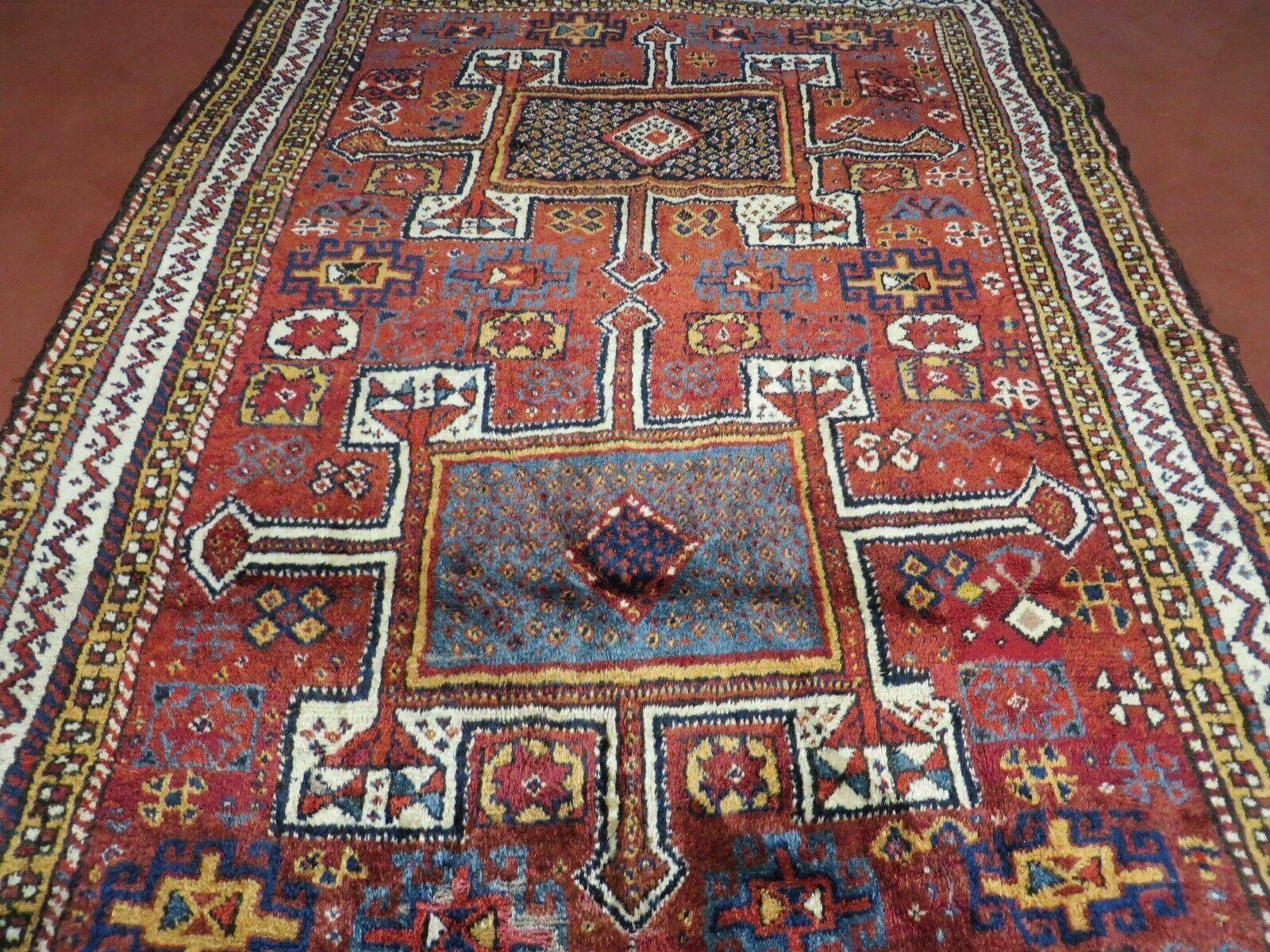 Antique Moroccan Runner Rug 4x9, Wide Runner, Hand Knotted Tribal Oriental Carpet, Hallway Rug, Geometric Medallions, Red, Bohemian Rug Nice