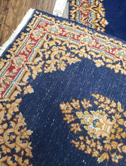 Semi Anique Dark Blue Persian Kerman Runner, 2'7" x 13'5"