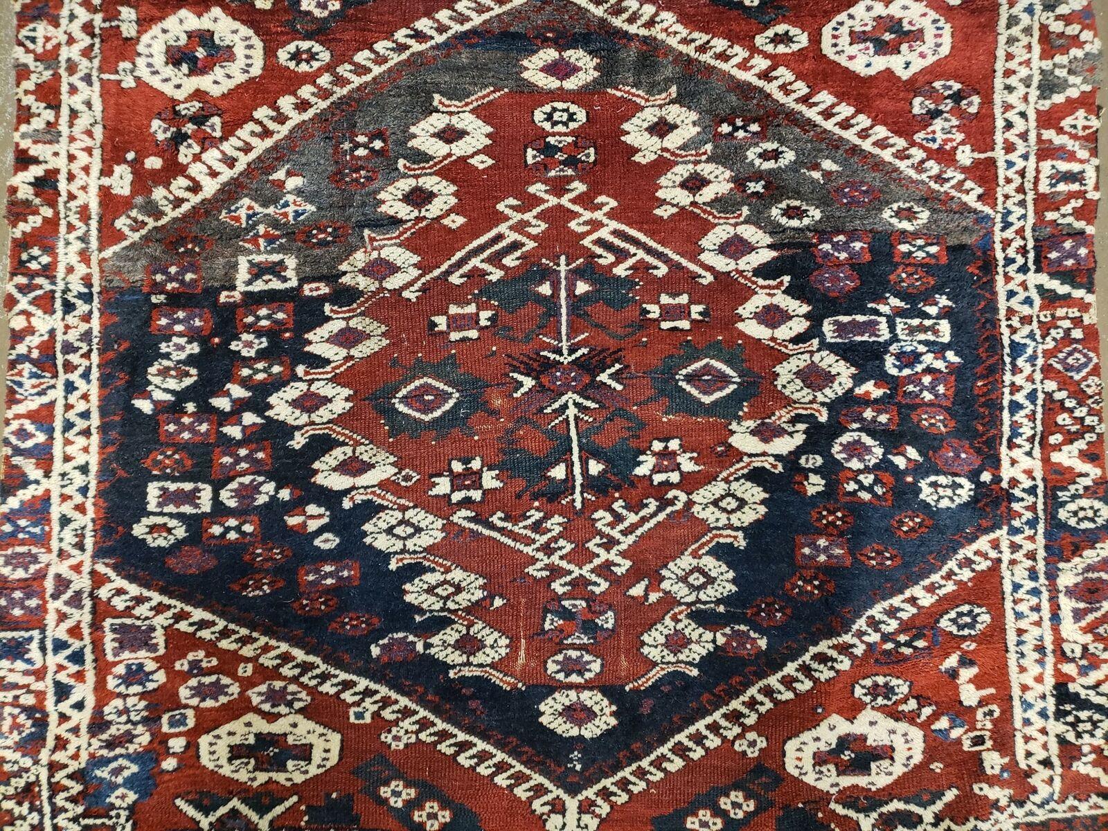 4' X 4' 4" Antique Handmade Turkish Oriental Bergema Wool Veg Dyes Tribal Collectible Rug