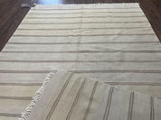 New Turkish Kilim Rug 5x8 Flatweave Carpet, Bohemian Rug, Contemporary Rug, Hand Woven, Wool Area Rug, Gray and Taupe, Striped Pattern