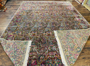 Rare Antique Persian Kerman Lavar Rug 9x12, Boteh Paisley Design