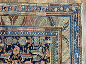 Caucasian Kalegy Rug 6x11, Wide Runner, Wool Hand Knotted Carpet, Navy Blue Tribal Rug, 1920s Antique Rug, 6 x 11 Oriental Carpet