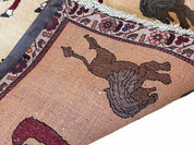 4x6 Rug Handmade Zagros Quality Wool Horses Tribal Hand-Knotted Rug Veggie Dye
