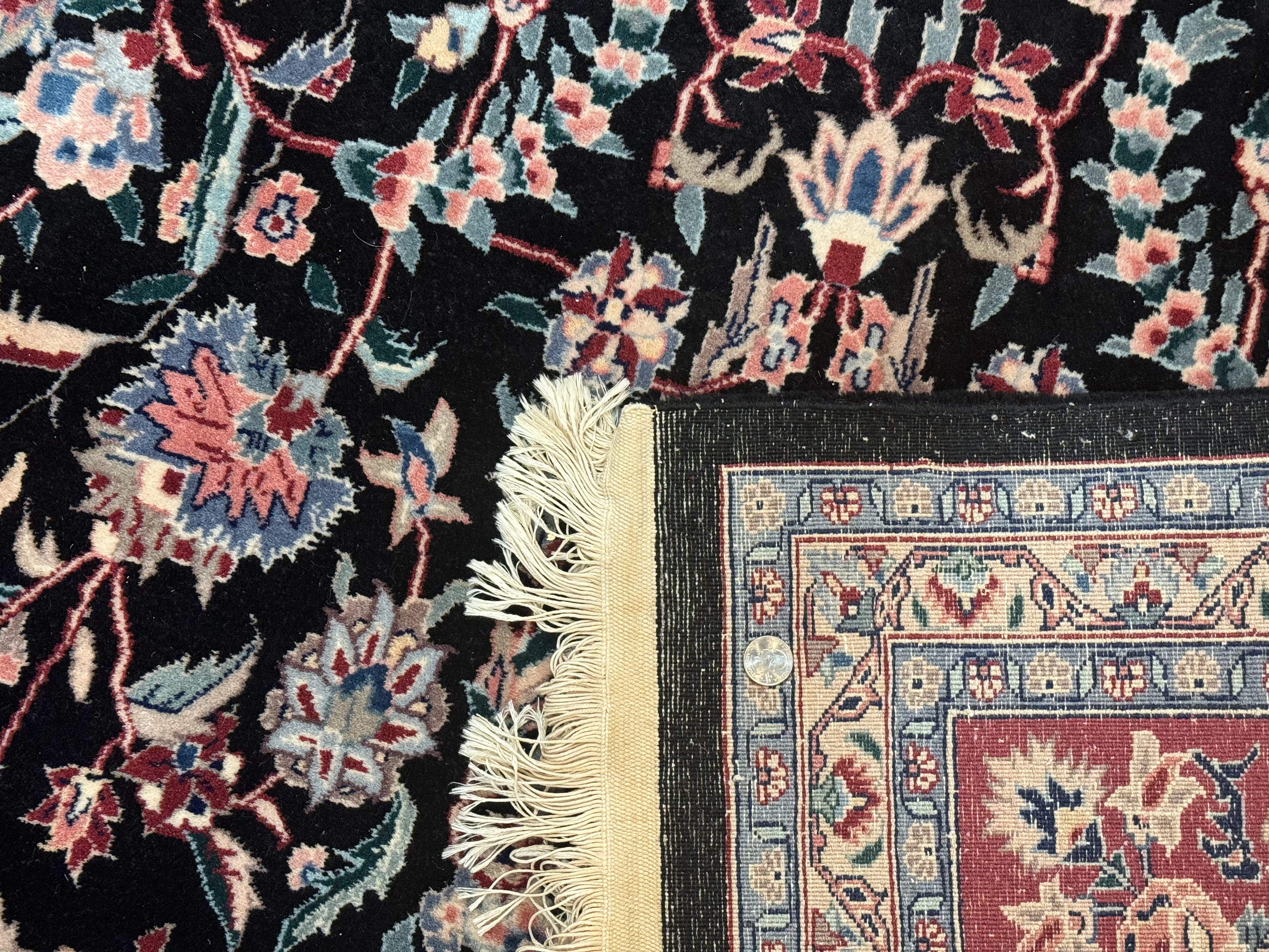 Large Sino Persian Rug 10x15, Floral Allover, Hand Knotted Wool Carpet, Fine